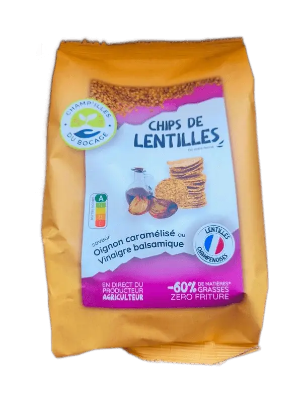 Chips de lentilles Oignon caramélisé au vinaigre balsamique